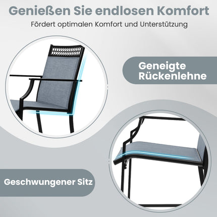 2-Piece Outdoor Bar Stools, Quick-Dry Fabric, Blue
