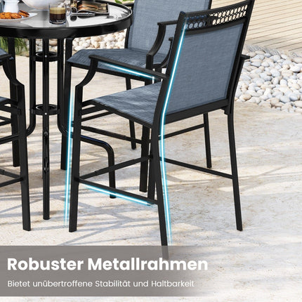 2-Piece Outdoor Bar Stools, Quick-Dry Fabric, Blue