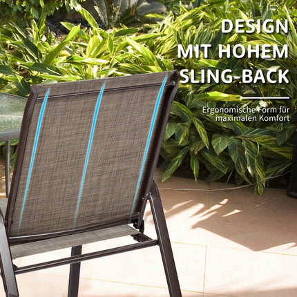 2-Piece Outdoor Bistro Chairs, Curved Arms, Metal Frame