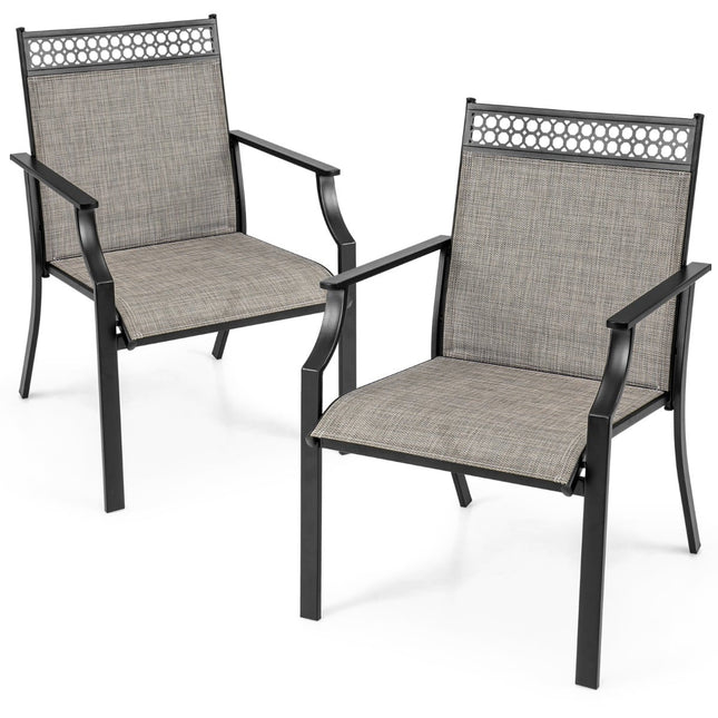 2er-Set Outdoor-Stühle, schnelltrocknender Stoff, Metallrahmen