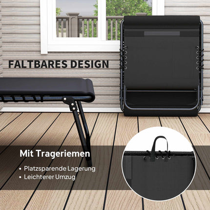 2-teiliges Outdoor Sonnenliegen-Set, verstellbar, Stahlrahmen