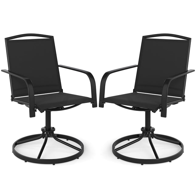 2-teilige Outdoor-Schaukelstühle mit Drehfunktion, schnelltrocknender Stoff