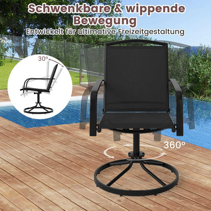 2-Piece Outdoor Swivel Rocking Chairs, Quick-Dry Fabric