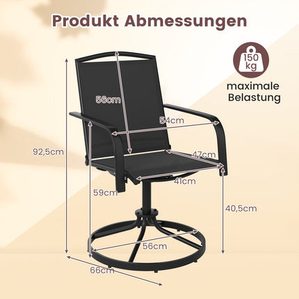 2-Piece Outdoor Swivel Rocking Chairs, Quick-Dry Fabric