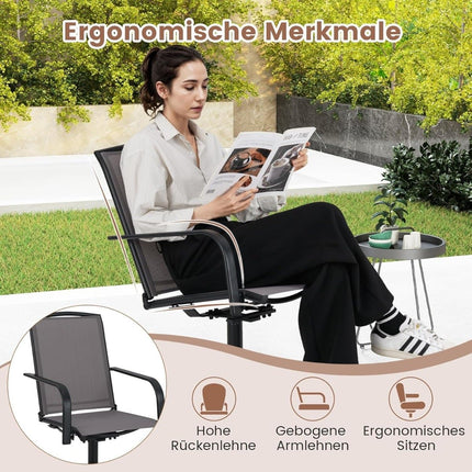 2-teiliges Set drehbare Terrassenstühle, schnelltrocknender Stoff