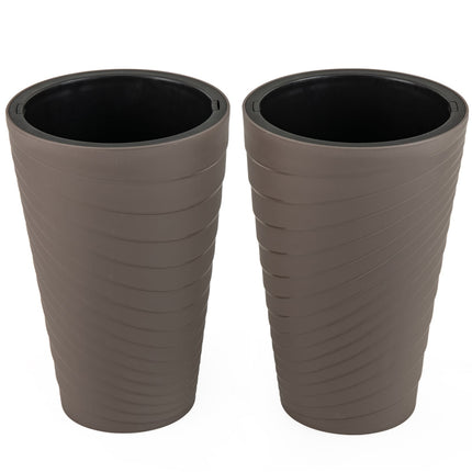 2er-Set wetterfeste Pflanzkübel mit Drainage, 45 cm