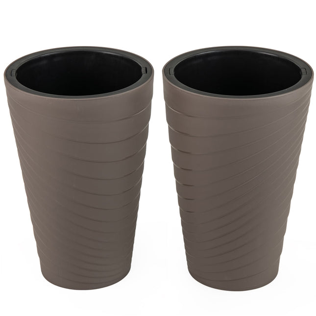2er-Set wetterfeste Pflanzkübel mit Drainage, 45 cm