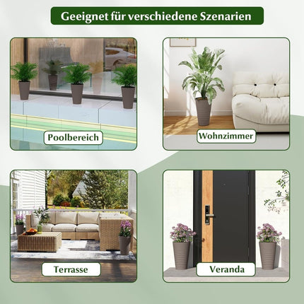2er-Set wetterfeste Pflanzkübel mit Drainage, 45 cm