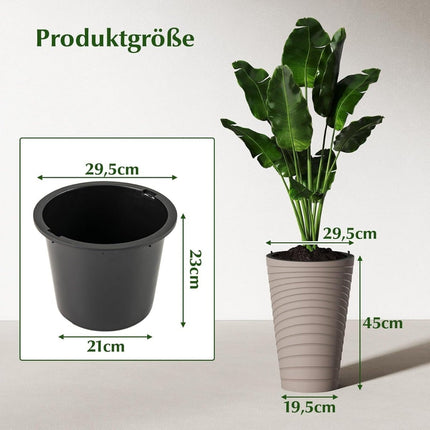 2er-Set wetterfeste Pflanzkübel mit Drainage, 45 cm