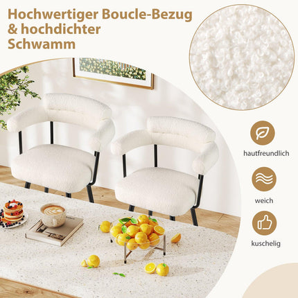 2er-Set weiße drehbare Barhocker, 360° drehbare Sitze