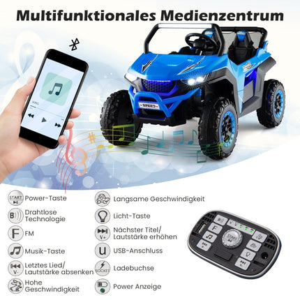 2-Sitzer 12V Kinder-Elektroauto mit Musik & Lichtern