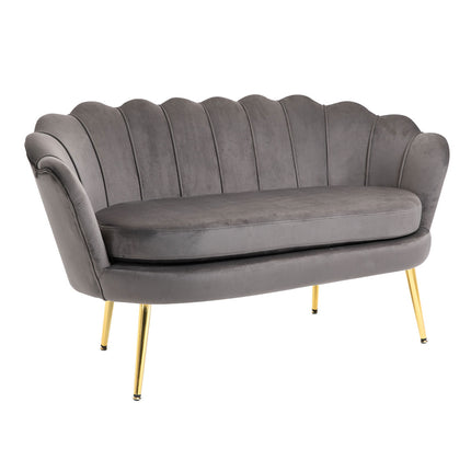2-seater fabric sofa with soft velvet cushions