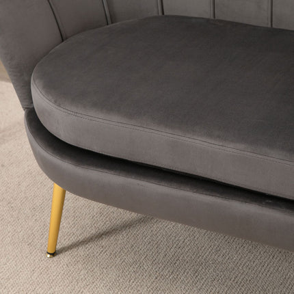 2-seater fabric sofa with soft velvet cushions