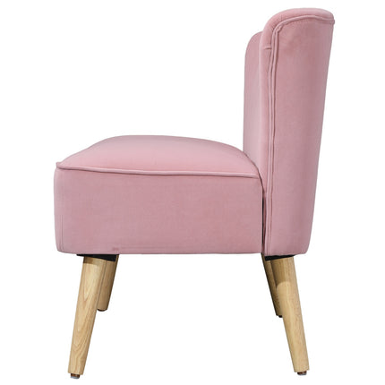 2-seater pink upholstered sofa - velvet-like fabric, 117x56.5x77 cm