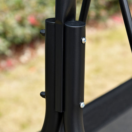 2-seat adjustable outdoor swing, UV-resistant black metal