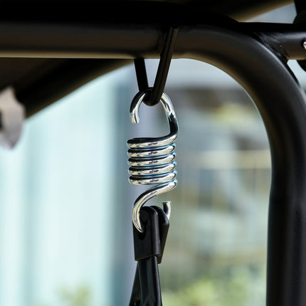 2-seat adjustable outdoor swing, UV-resistant black metal