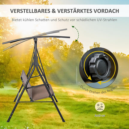 Outdoor 2-Sitzer-Schaukelstuhl, UV-beständig, winkelverstellbar