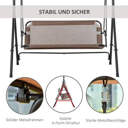 Outdoor 2-Sitzer-Schaukelstuhl, UV-beständig, winkelverstellbar