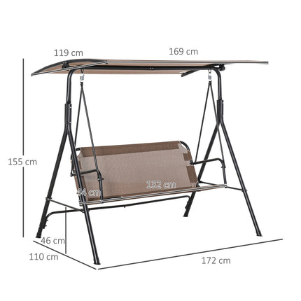Outdoor 2-Sitzer-Schaukelstuhl, UV-beständig, winkelverstellbar