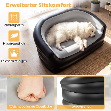 Aufblasbares 2-Sitzer Sofa mit beflockter Oberfläche & Armlehnen