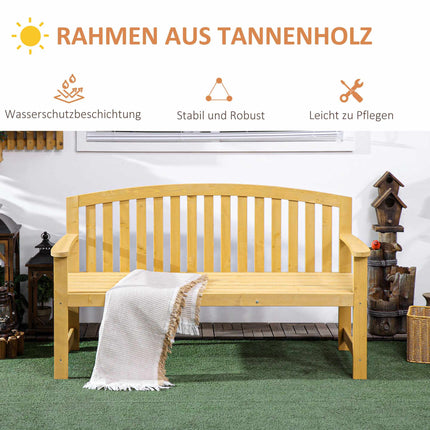 2-Sitzer Gartenbank, wetterfestes Holz, 240kg Tragkraft