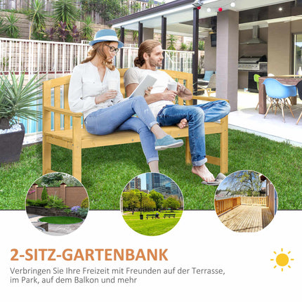 2-Sitzer Gartenbank, wetterfestes Holz, 240kg Tragkraft