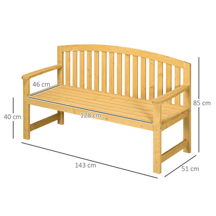 2-Sitzer Gartenbank, wetterfestes Holz, 240kg Tragkraft