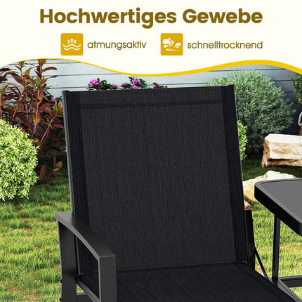 2-Seater Outdoor Sofa with Table, Breathable Fabric