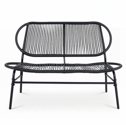 2-Seater Polyrattan Garden Bench, Ergonomic, 300kg Capacity