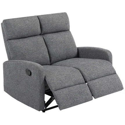 2-Sitzer-Liegesofa, verstellbare Rückenlehnen, grauer Stoff