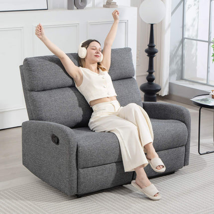 2-Sitzer-Liegesofa, verstellbare Rückenlehnen, grauer Stoff