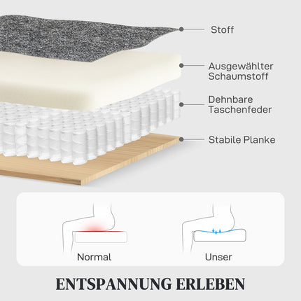 2-Sitzer-Liegesofa, verstellbare Rückenlehnen, grauer Stoff