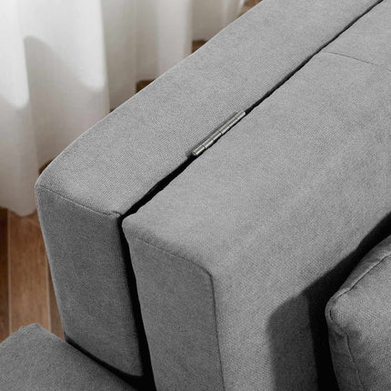 2-seater sofa bed with storage and back cushion, grey