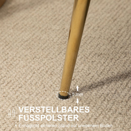 Samt-Loveseat, gepolstert, 2-Sitzer, Creme