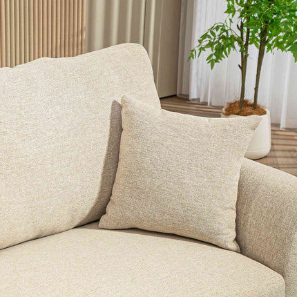 2-Sitzer Leinensofa, Metallbeine, beiger Bezug