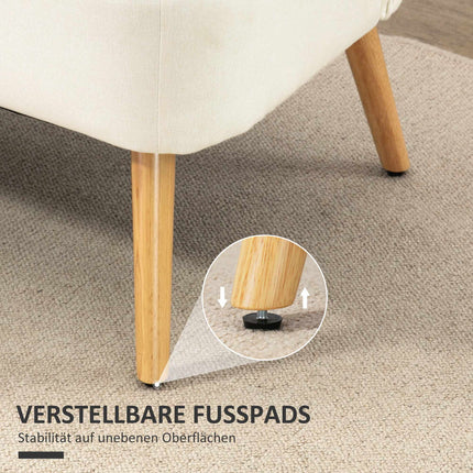 2-Sitzer-Sofa, Cremeweiß, weiche Polsterung, 220 kg Tragkraft