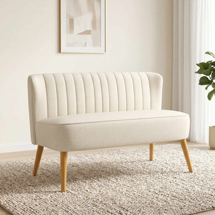 2-Sitzer-Sofa, Cremeweiß, weiche Polsterung, 220 kg Tragkraft