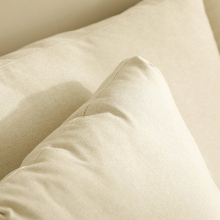 2-Sitzer-Sofa in Leinenoptik, gepolsterter Zweisitzer, beige