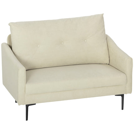 2-Seater Sofa, Foam Cushion, Fabric Cover, Cream White