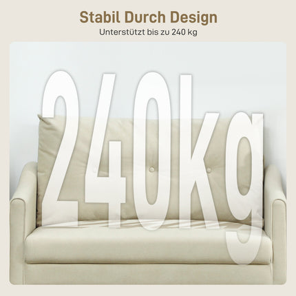 2-Seater Sofa, Foam Cushion, Fabric Cover, Cream White