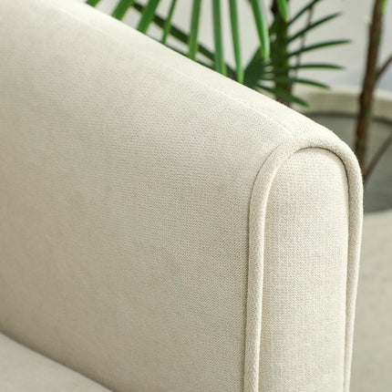 2-Seater Sofa, Foam Cushion, Fabric Cover, Cream White