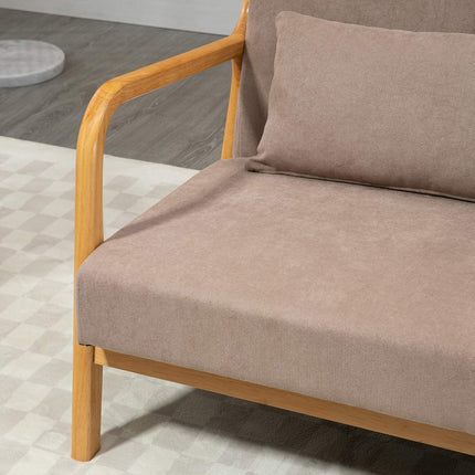 2-seater loveseat in velvet look with cushions, light grey