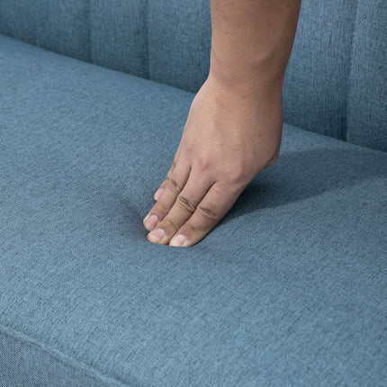 2-Sitzer Linne Loveseat, Holzbeine, blau, 150 kg Tragfähigkeit