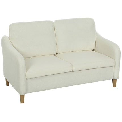 2-Seater Sofa, Sherpa Fleece, 137 cm, Cream White