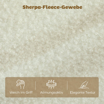 2-Seater Sofa, Sherpa Fleece, 137 cm, Cream White