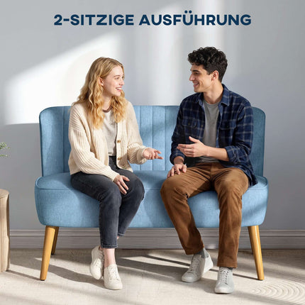 2-Sitzer Sofa, weiche Polsterung, pflegeleichter Bezug, Blau