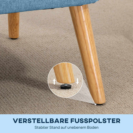 2-Sitzer Sofa, weiche Polsterung, pflegeleichter Bezug, Blau