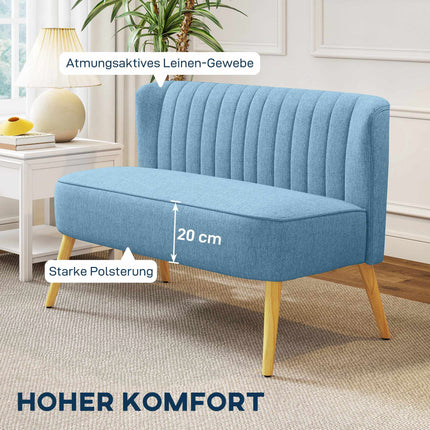 2-Sitzer Sofa, weiche Polsterung, pflegeleichter Bezug, Blau