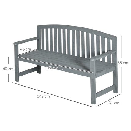 2-Seater Wooden Garden Bench, Weatherproof, 240kg Capacity