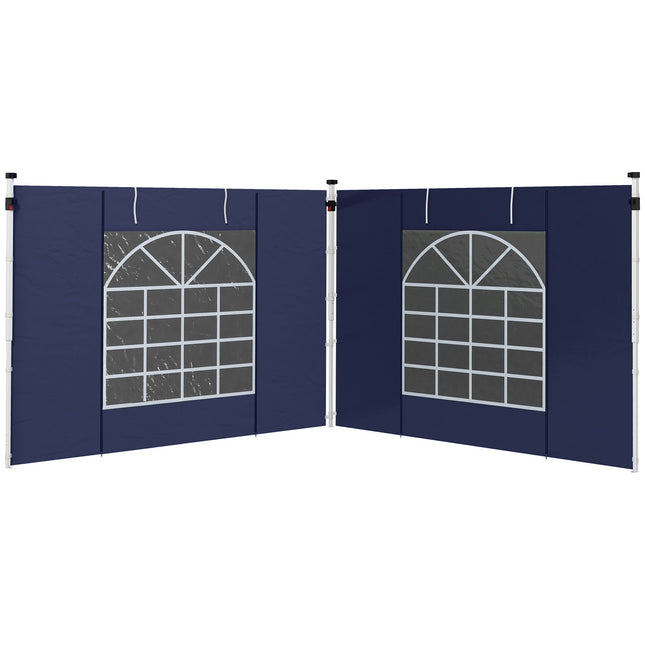Pavillon-Seitenwände mit Fenster und Tür, Oxford-Blau